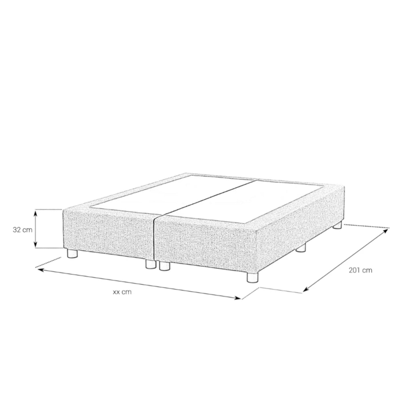 Bettkorpus Boxspring K-P2 mit Bonellfederkern für Multimodular Betten