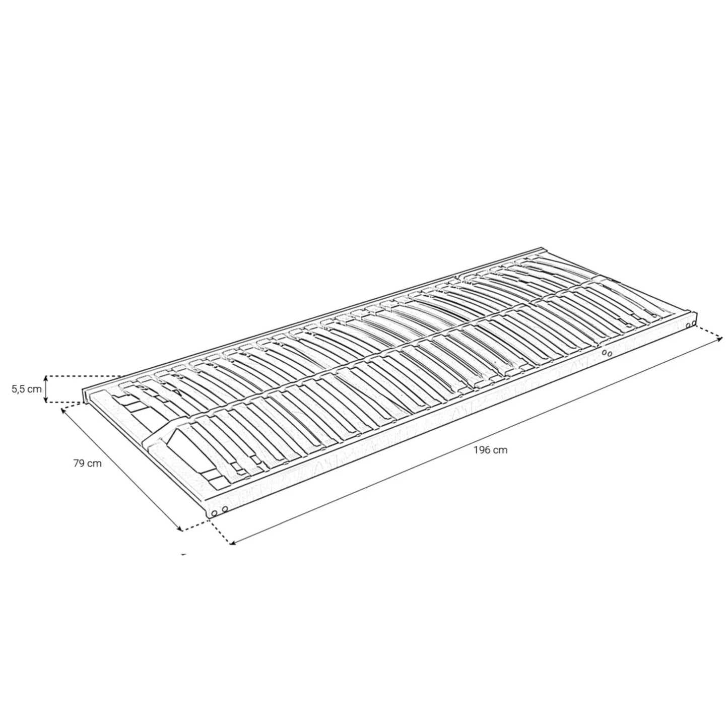 Verstellbarer Lattenrost Flex-Birk-KF aus Birkenholz