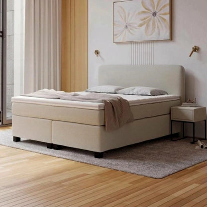 Hohes Boxspringbett mit Basishöhe 32cm. Boxspringbett nach Maß. Boxspringbett online bestellen.
