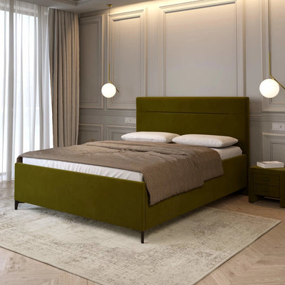 Poslterbett inkl. modernem Kopfteil, Lattenrost mit Gasdruckzylindern, Bettkasten & Füßen; Betten onlineshop; Polsterbett onlineshop; 