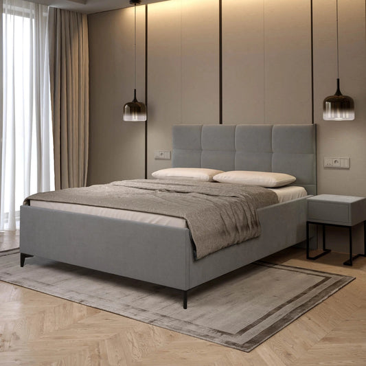 Bett inkl. gepolstertem Kopfteil, Lattenrost mit Hydraulik, Bettkasten & Füßen; Polsterbett online bestellen; Polsterbetten onlineshop; Gepolstertes Bett kaufen; 