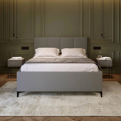 Bett inkl. gepolstertem Kopfteil, Lattenrost mit Hydraulik, Bettkasten & Füßen; Polsterbett online bestellen; Elegantes Polsterbett onlineshop; Gepolstertes Bett kaufen; 