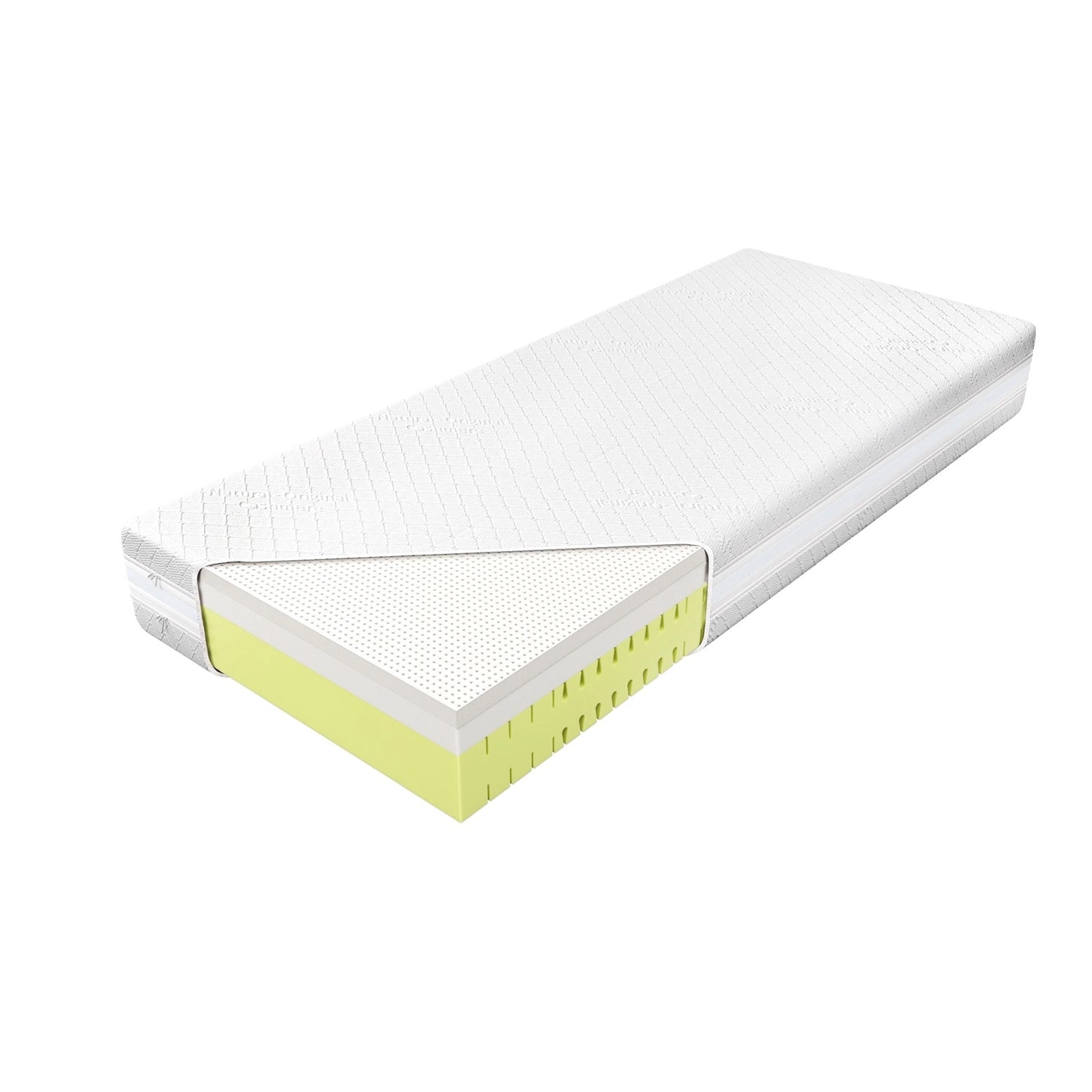 Matratze mit 2 Härtegraden: H1 & H3 mit Naturlatex H1, latexähnlichem Komfortschaum LXI H2 und Hard-Komfortschaum H3 mit 7 Zonen; Naturlatex TALALAY®; Naturlatex-Matratze