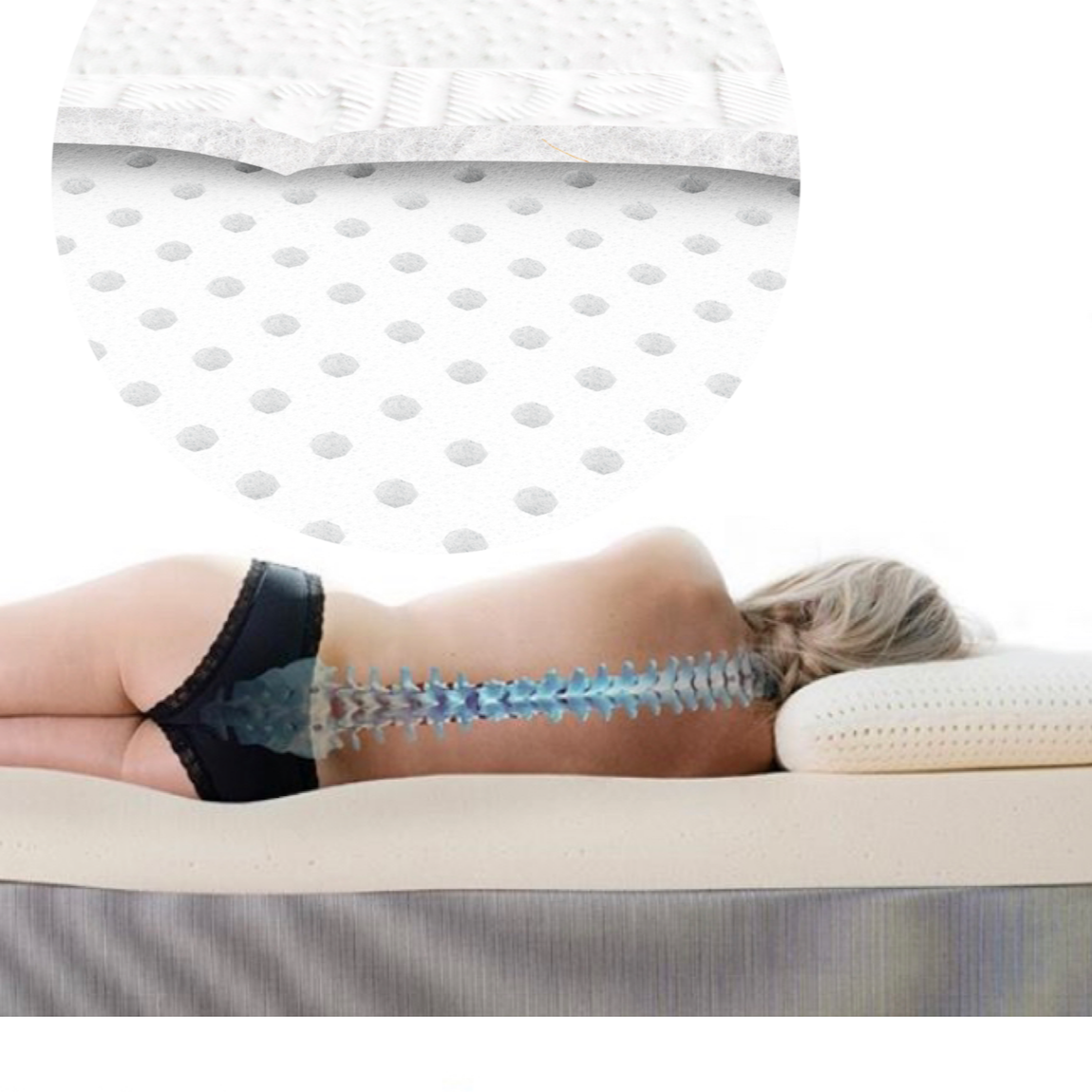 Topper ARCHILES LUX aus 7cm TALALAY® Naturlatex H3