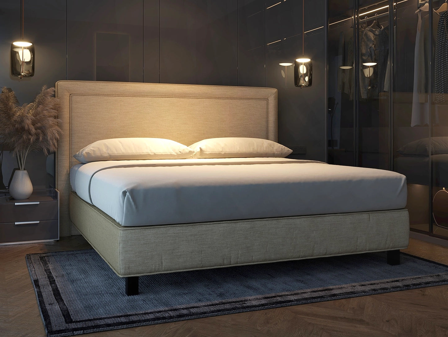 Premium Design Bett OXFORD Boxspring-Komfort mit Bettkasten